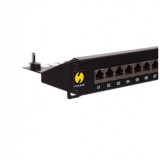 Netrack patch panel 24 port 1U 19" Cat6A árnyékolt fekete (104-19) (net 104-19)