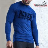 Never Give up! Kompressziós felső - kék (S, XXL méretben rendelhető)