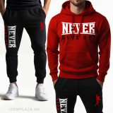 Never give up! melegítő szett piros-fekete