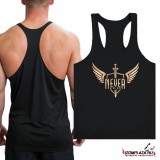 Never give up warrior - Stringer fekete trikó