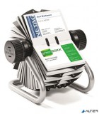 Névjegykártyatartó, fém, 400 db-os, forgatható, fekvő, DURABLE, "VISIFIX®", ezüst