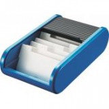 Névjegytartó, 300 db-os, rolós, fekvő, HELIT "Linear", kék