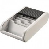 Névjegytartó, 300 db-os, rolós, fekvő, HELIT "Linear", szürke