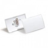 Névkitűző, csíptetővel és tűvel, PP, 40x75 mm, DURABLE "Click Fold" [25 db]