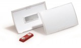 Névkitűző, mágneses, 54x90 mm, DURABLE CLICK FOLD, áttetsző (DB821519)