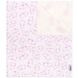 New Baby pelenkázó alátét flanell vízilovak rózsaszín