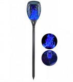 NEW ENERGY Napelemes lánghatású lámpa kék LED kerti fáklya kerti dekor világítás