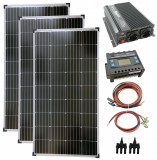 NEW ENERGY Teljes szett 12V 3x140W napelem monokristályos 1500W átalakító töltésvezérlő fotovoltaikus szigetrendszer