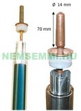 NEW ENERGY Vákuumcső 58x1800 napkollektorhoz kompletten, heat-pipe csővel együtt, 14mm átmérőjű fejjel.