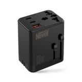 Newell GaN travel adapter 65W hálózati töltő, USB-C, USB-A, univerzális, fekete