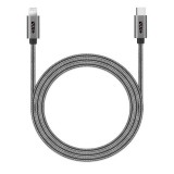 Next One USB-C - Lightning fém burkolatú kábel 1.2m szürke (LGHT-USBC-MET-SG) (LGHT-USBC-MET-SG) - Adatkábel