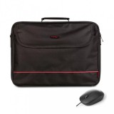 NGS Bureau Kit 15,6" Laptop Táska Vezetékes Optikai egérrel, Fekete