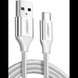 Nickel-plated USB-C cable QC3.0 UGREEN 0.5m with aluminium plug White (60130)