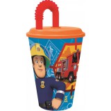 Nickelodeon Sam a tűzoltó szívószálas pohár, műanyag 430 ml