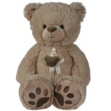 Nicotoy: Barna plüss mackó bézs szalaggal 55 cm - Simba Toys