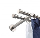 Nikkel-matt színű modern karnis tartó 19 mm-es 2 rudas karnishoz