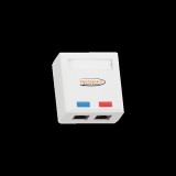 NIKOMAX falon kívüli doboz 2 Cat6 Keystone betéttel, UTP, 2 portos NMC-WO2UE2-WT