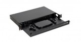 Nikomax optikai patch panel 48 port 1U 19" fekete (NMF-RP48LC-CS-1U-BK)