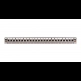 Nikomax STP patch panel cat.6a 24 port 19" 1U árnyékolt (NMC-RP24SA2-1U-MT) (NMC-RP24SA2-1U-MT)