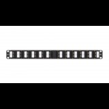 Nikomax UTP patch panel cat.6 24 port 19" 1U döntött (NMC-RP24UE2-AN-1U-BK) (NMC-RP24UE2-AN-1U-BK)