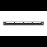 Nikomax UTP patch panel cat.6 24 port 19" 1U (NMC-RP24UE2-1U-BK) (NMC-RP24UE2-1U-BK)
