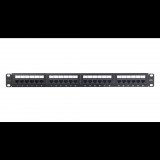 Nikomax UTP patch panel cat.6 24 port 19" 1U (NMC-RP24UE2-ES-1U-BK) (NMC-RP24UE2-ES-1U-BK)