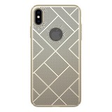 Nillkin AIR Apple iPhone XS Max 6.5 műanyag telefonvédő (gumírozott, lyukacsos, logo kivágás) arany