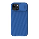 Nillkin Apple iPhone 15 Plus camshield pro magnetic védő (közepesen ütésálló, kamera védelem, fémlemez, csíkos) sötétkék