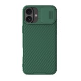 Nillkin Apple iPhone 16 camshield pro szilikon telefonvédő (ütésállóság, kameravédő, csíkos) sötétzöld