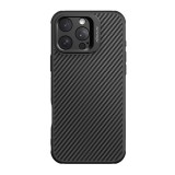 Nillkin Apple iPhone 16 Pro Max carboprop szilikon védő (ütésálló, aramid bevonat, kitámasztó, karbon minta) fekete