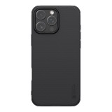 Nillkin Apple iPhone 16 Pro super frosted pro magnetic műanyag telefonvédő (mágneses, ütésállóság, gumírozott) fekete