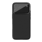 Nillkin Apple iPhone 17 Pro camshield prop szilikon telefonvédő (ütésállóság, kameravédő, kitámasztó, csíkos) fekete