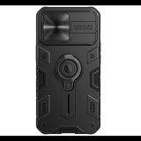 NILLKIN CAMSHIELD ARMOR defender műanyag telefonvédő (közepesen ütésálló, telefontartó gyűrű, logó kivágás) FEKETE [Apple iPhone 13 Pro] (5996591105185) - Telefontok