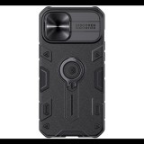 NILLKIN CAMSHIELD ARMOR defender műanyag telefonvédő (szilikon belső, közepesen ütésálló, telefontartó gyűrű) FEKETE [Apple iPhone 12 Pro Max] (5996591005423)