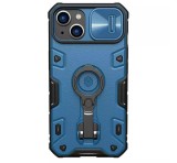 NILLKIN CAMSHIELD ARMOR PRO defender műanyag telefonvédő (szilikon belső, közepesen ütésálló, telefontartó gyűrű) KÉK Apple iPhone 14 Plus