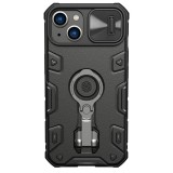 Nillkin CamShield Armor Pro tok iPhone 14 Plus Armor tok kameravédővel gyűrűs állvánnyal Fekete