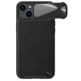 Nillkin CamShield bőr S tok iPhone 14 Plus tok kameravédővel fekete