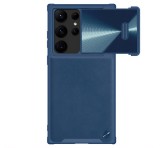 NILLKIN CAMSHIELD LEATHER műanyag telefonvédő (közepesen ütésálló, ECO bőr hatású hátlap, kamera védelem) SÖTÉTKÉK Samsung Galaxy S23 Ultra (SM-S918)