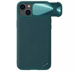 NILLKIN CAMSHIELD LEATHER műanyag telefonvédő (közepesen ütésálló, ECO bőr hatású hátlap, kamera védelem) SÖTÉTZÖLD Apple iPhone 14 Plus
