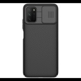 NILLKIN CAMSHIELD műanyag telefonvédő (szilikon keret, közepesen ütésálló, kamera védelem, csíkos) FEKETE [Xiaomi Poco M3] (5996591068848)