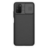 NILLKIN CAMSHIELD műanyag telefonvédő ( Xiaomi Redmi 9T szilikon keret, közepesen ütésálló, kamera védelem) fekete
