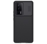 NILLKIN CAMSHIELD PRO műanyag telefonvédő (szilikon keret, közepesen ütésálló, kamera védelem, csíkos minta) FEKETE Xiaomi Poco F5 Pro