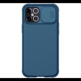 NILLKIN CAMSHIELD PRO műanyag telefonvédő (szilikon keret, közepesen ütésálló, kamera védelem, csíkos minta) SÖTÉTKÉK [Apple iPhone 12 Pro Max] (5996591003788)