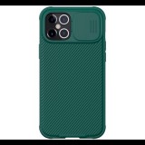 NILLKIN CAMSHIELD PRO műanyag telefonvédő (szilikon keret, közepesen ütésálló, kamera védelem, csíkos minta) SÖTÉTZÖLD [Apple iPhone 12 Pro Max] (5996591003771)