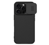 NILLKIN CAMSHIELD PRO szilikon telefonvédő (ütésállóság, kameravédő, csíkos) FEKETE Apple iPhone 16 Pro