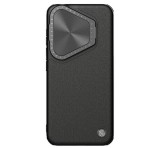 NILLKIN CAMSHIELD PROP LEATHER műanyag telefonvédő (ütésállóság, bőr hatású hátlap, kameravédő, kitámasztó) FEKETE Huawei Pura 70 Pro