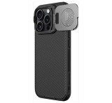 NILLKIN CAMSHIELD PROP szilikon telefonvédő (ütésállóság, kameravédő, kitámasztó, csíkos) FEKETE Apple iPhone 16 Pro 5G