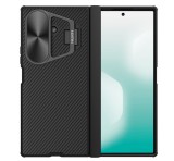 NILLKIN CAMSHIELD PROP szilikon telefonvédő (ütésállóság, kameravédő, kitámasztó, csíkos) FEKETE Samsung Galaxy Z Fold7 (SM-F966)