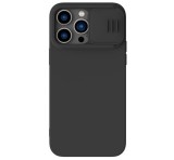 NILLKIN CAMSHIELD SILKY MAGNETIC szilikon telefonvédő (mágneses, plüss belső, kamera védelem, környezetbarát) FEKETE Apple iPhone 14 Pro