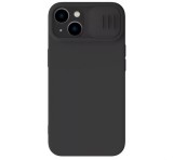 NILLKIN CAMSHIELD SILKY PRO MAGNETIC szilikon telefonvédő (kamera védelem, környezetbarát, Magsafe rögzítés) FEKETE Apple iPhone 15 Plus